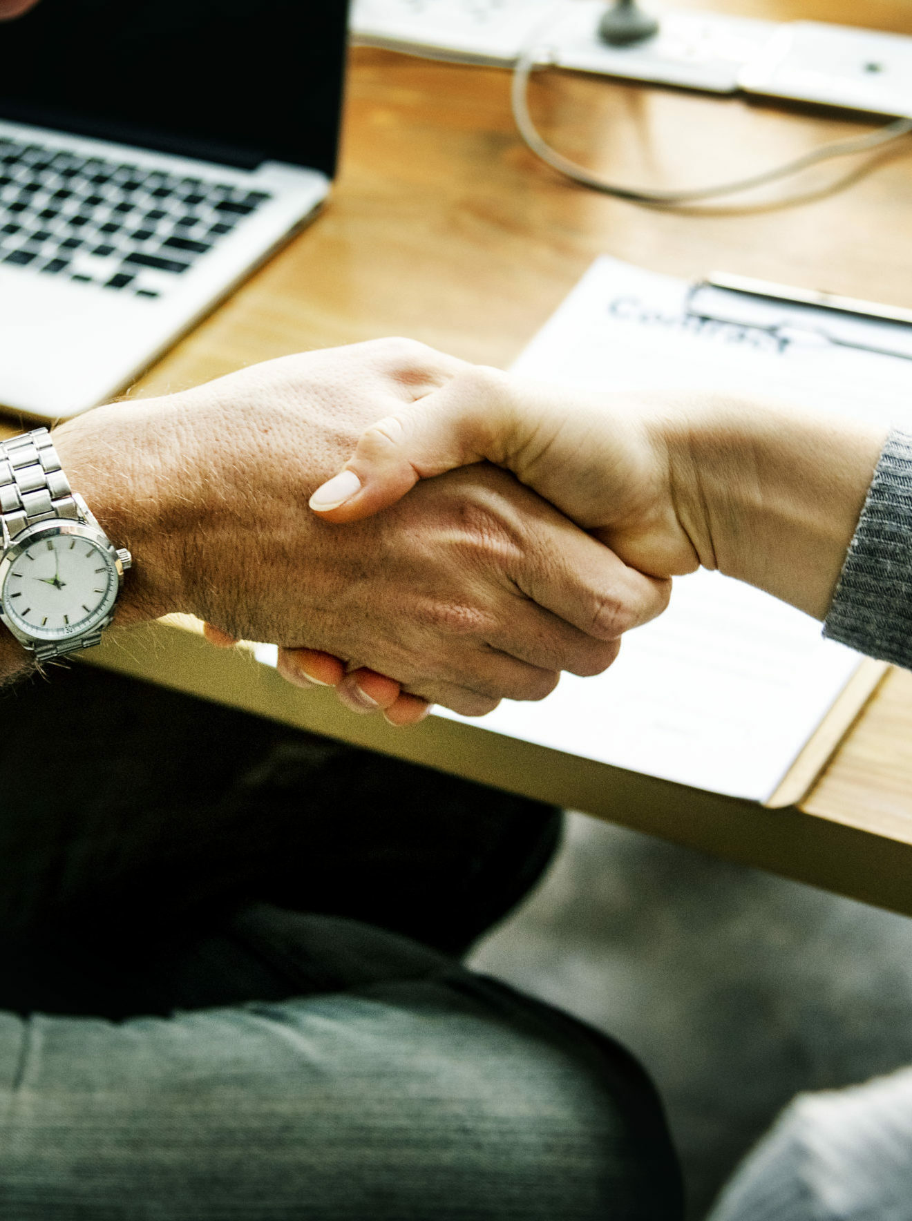 handshake desk office job