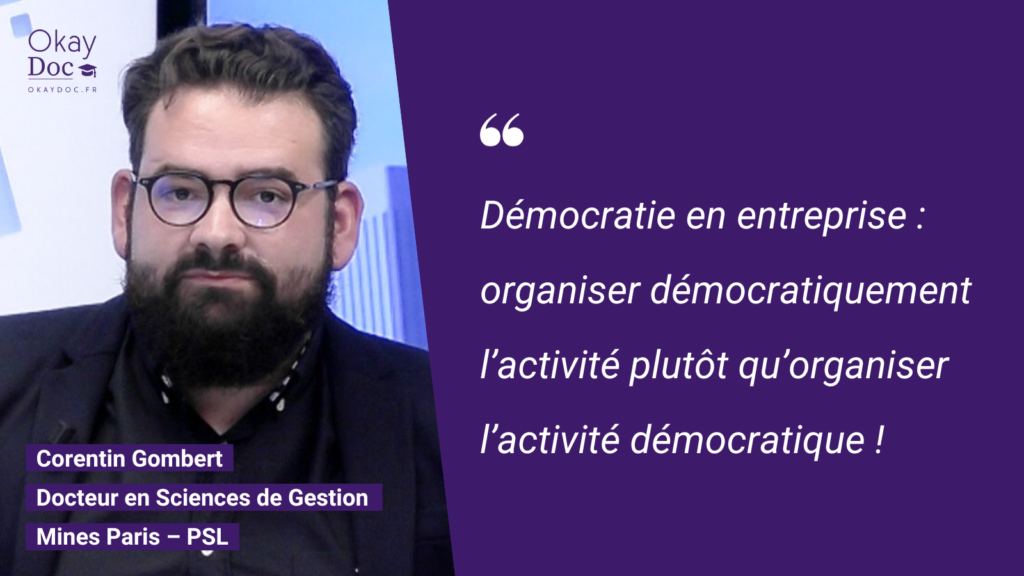 Corentin Gombert, expert sur la question de la démocratie en entreprise