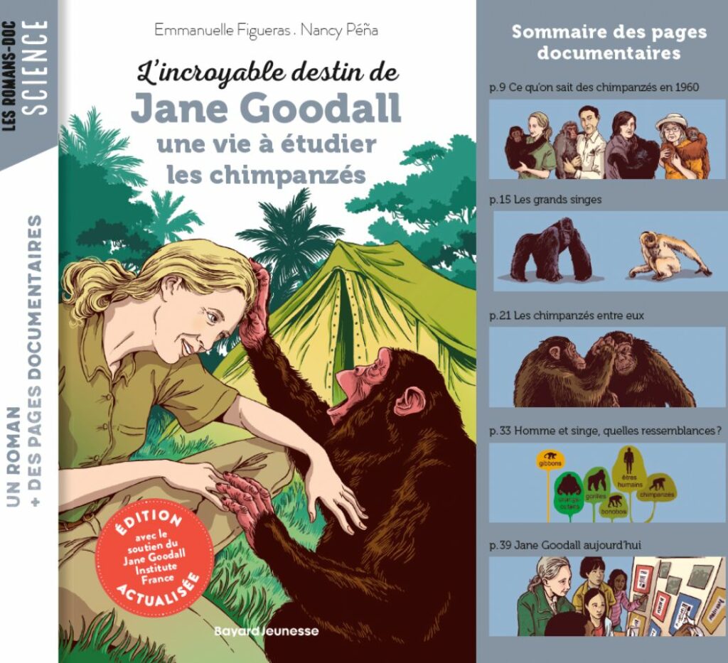 đ « Lâincroyable destin de Jane Goodall », Emmanuelle FIGUERAS nous parle de son roman de vulgarisation illustrĂ© "L'incroyable destin de Jane Goodall, une vie Ă Ă©tudier les chimpanzĂ©s" réédition de 2025 par Emmanuelle Figueras de l'Ă©dition Bayard Jeunesse